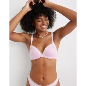 NWT Aerie Real Sunnie Demi Push Up Ombre Lace Bra Violet Willow Size 38D